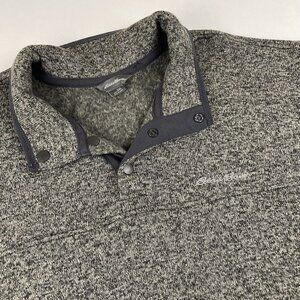 Eddie Bauer 1/4 Snap Up Pullover Sweater Men’s 2XL Knit Fleece Lined Gray/Black